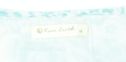 Rare Earth Women Blue Floral A-Line Summer Dress Size 18