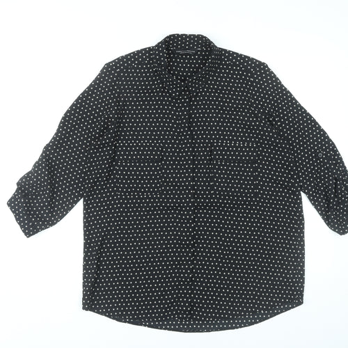 Dorothy Perkins Women’s Black Star Print Button-Up Shirt Size 14