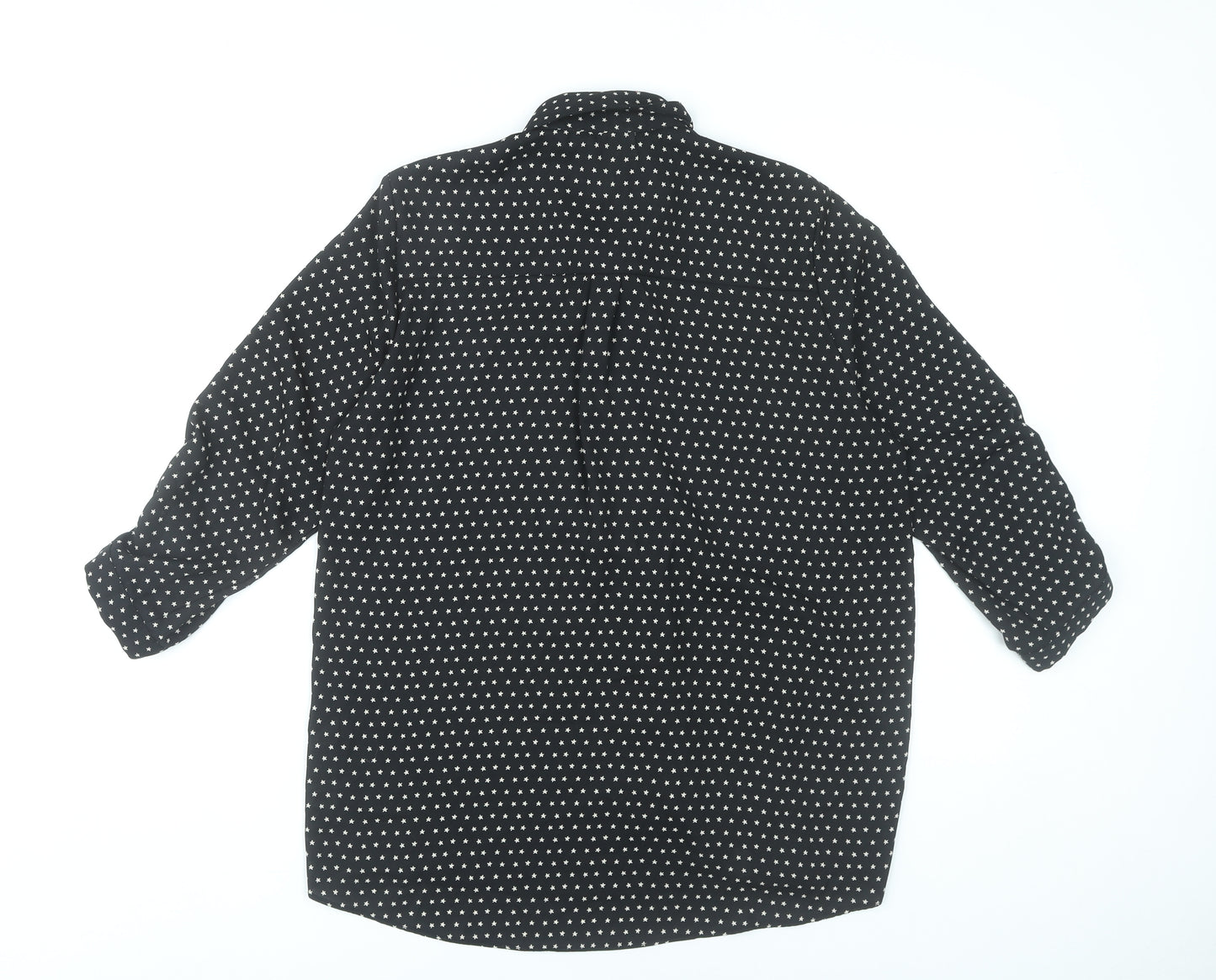 Dorothy Perkins Women’s Black Star Print Button-Up Shirt Size 14