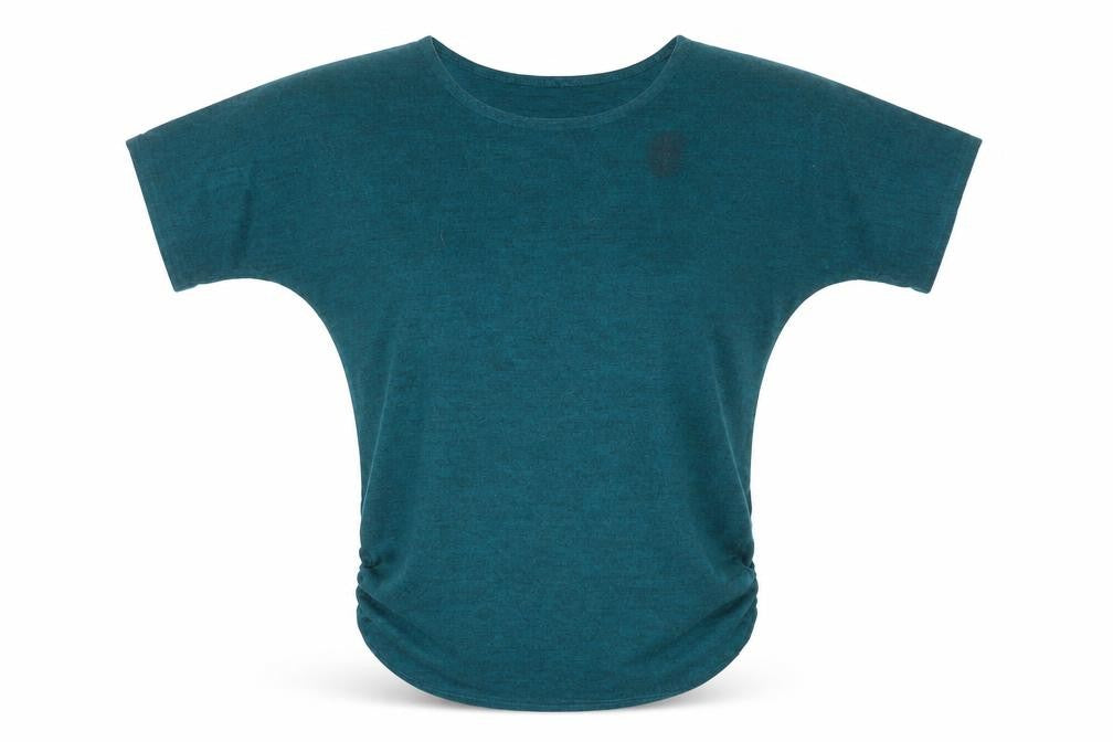 Front view of Apricot women’s green, size UK 8, dolman sleeve polyester t-shirt