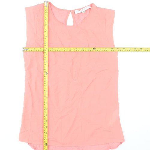 French Connection Women’s Pink Blouse Sleeveless Round Neck Size S