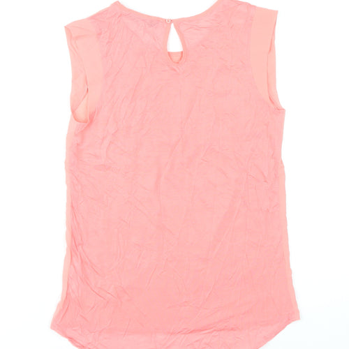 French Connection Women’s Pink Blouse Sleeveless Round Neck Size S