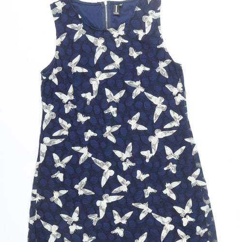 Izabel London Women’s Blue Butterfly Print Shift Dress Size 14