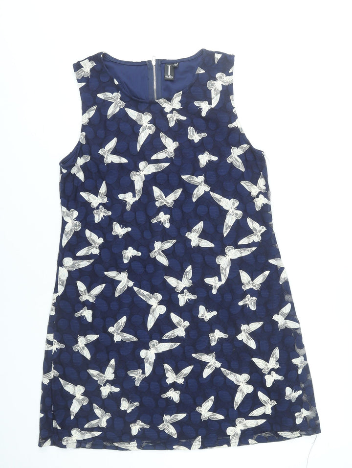 Izabel London Women’s Blue Butterfly Print Shift Dress Size 14
