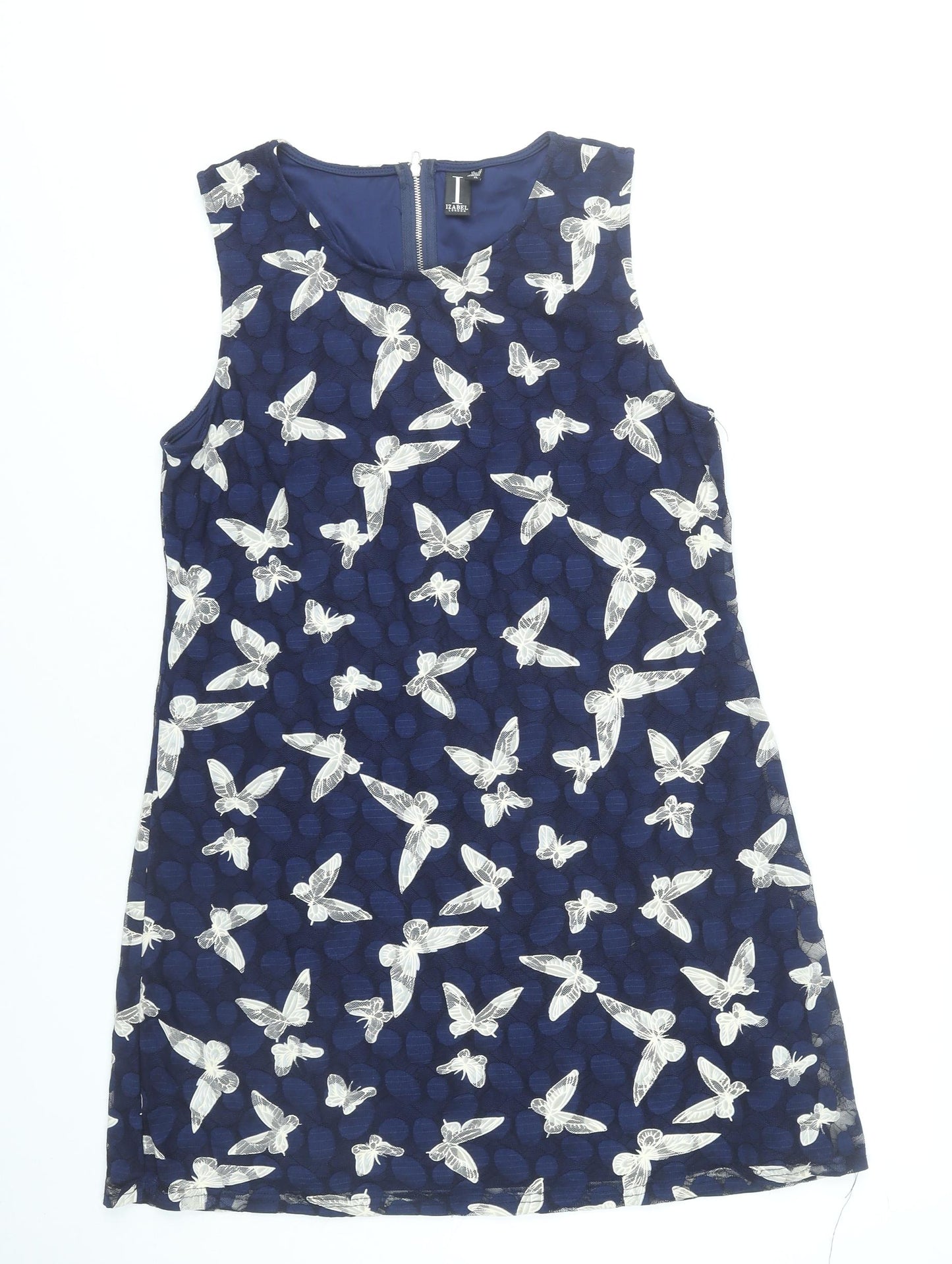 Izabel London Women’s Blue Butterfly Print Shift Dress Size 14