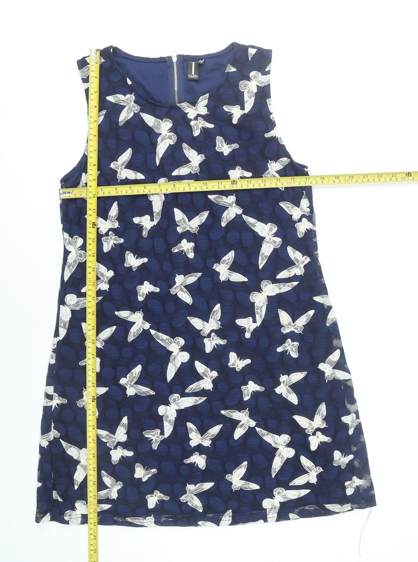 Izabel London Women’s Blue Butterfly Print Shift Dress Size 14