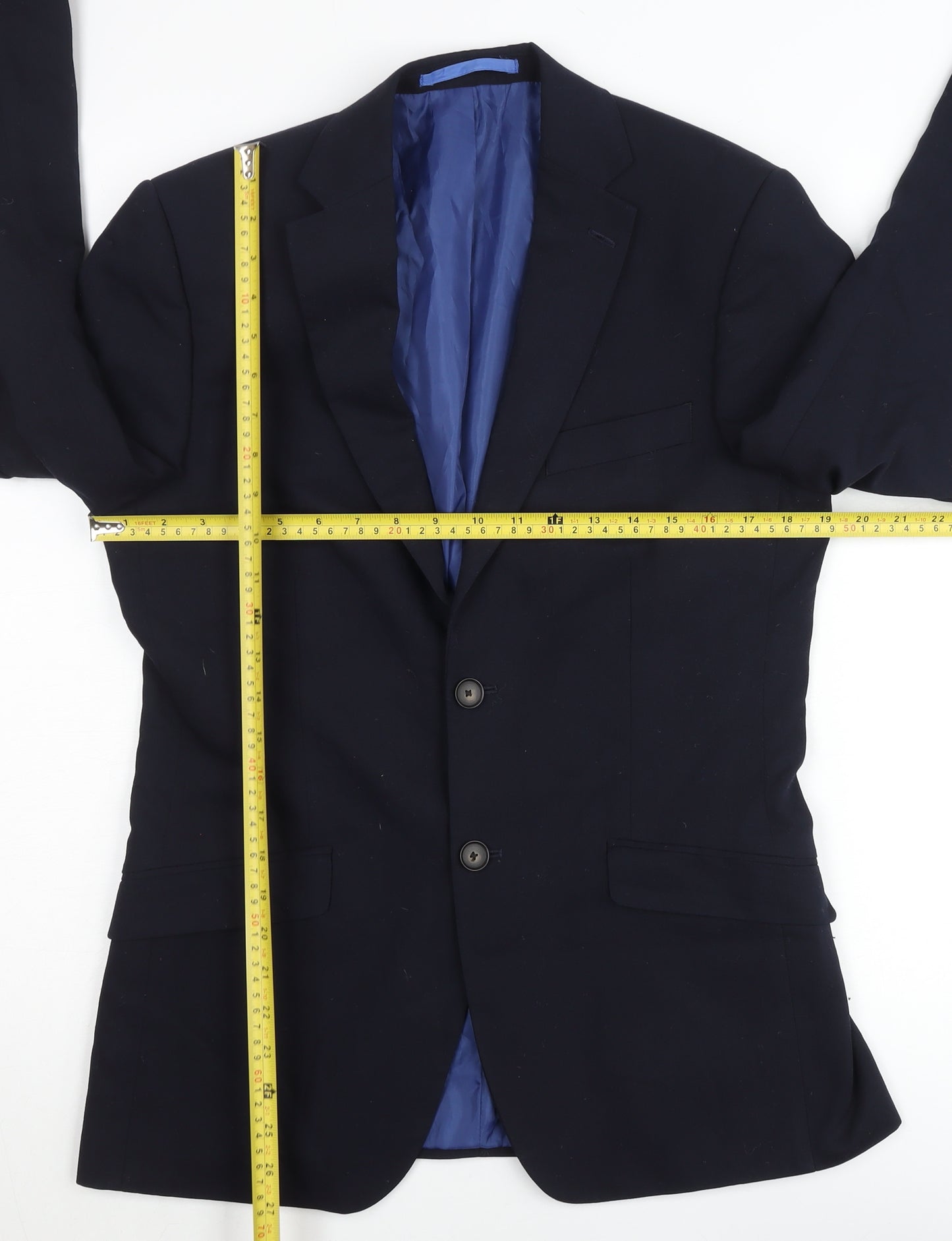 Marks and Spencer Men's Blue Slim Fit 36R Suit Jacket Wool Blend