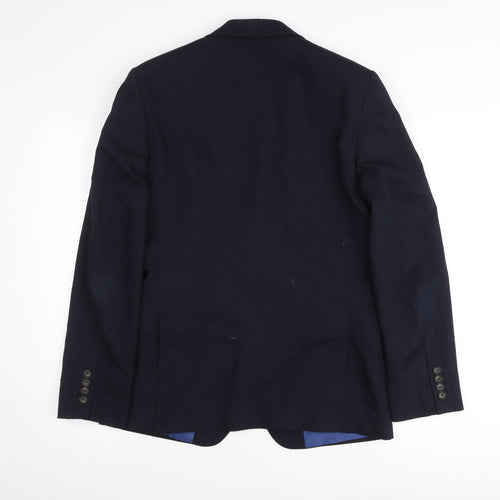 Marks and Spencer Men's Blue Slim Fit 36R Suit Jacket Wool Blend