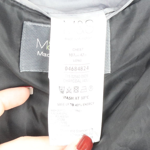 Marks and Spencer Men's Grey 42L Suit Jacket Single Breasted