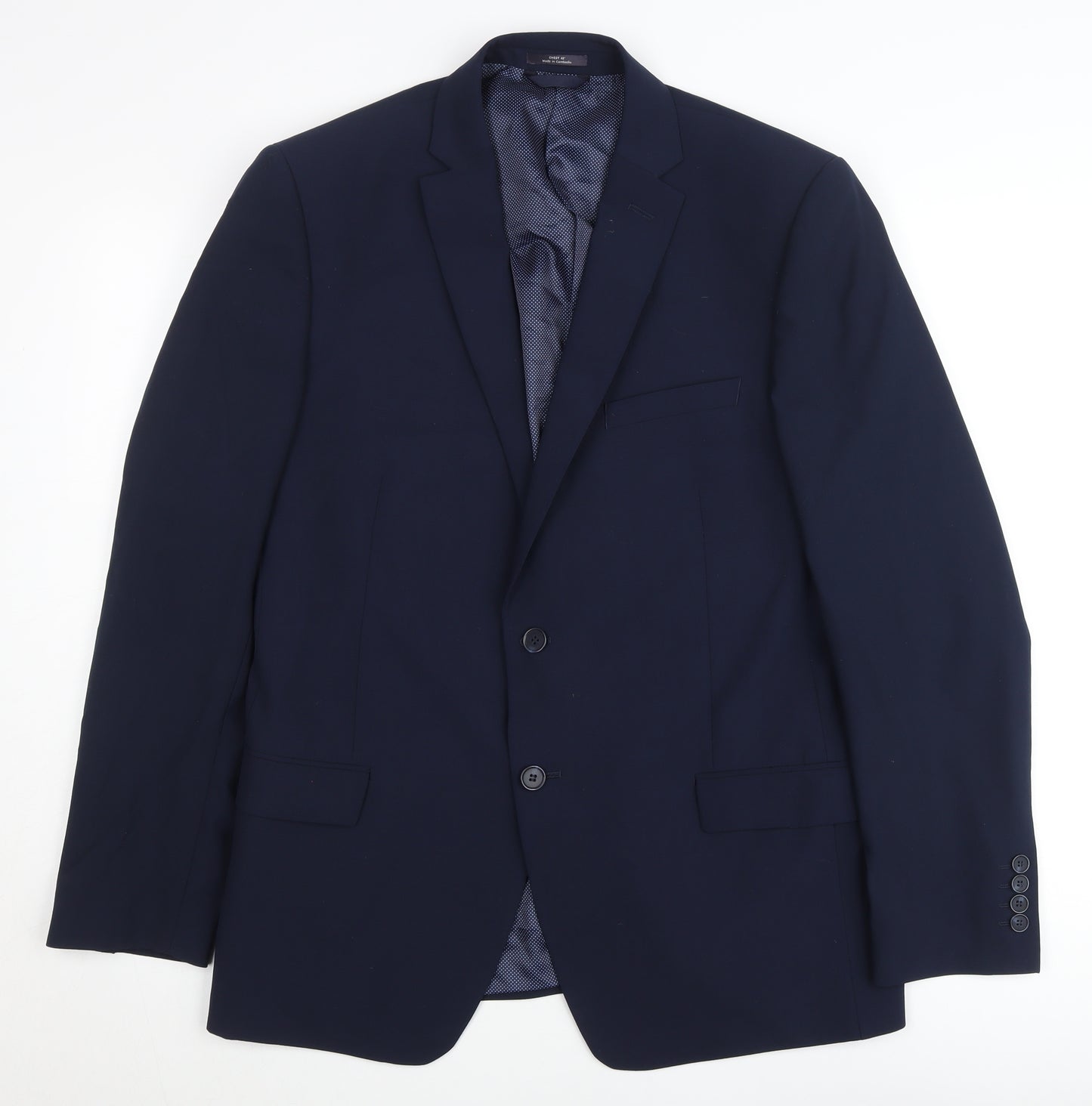 Marks and Spencer Men's Blue Slim Fit Blazer Jacket 42 Chest XL