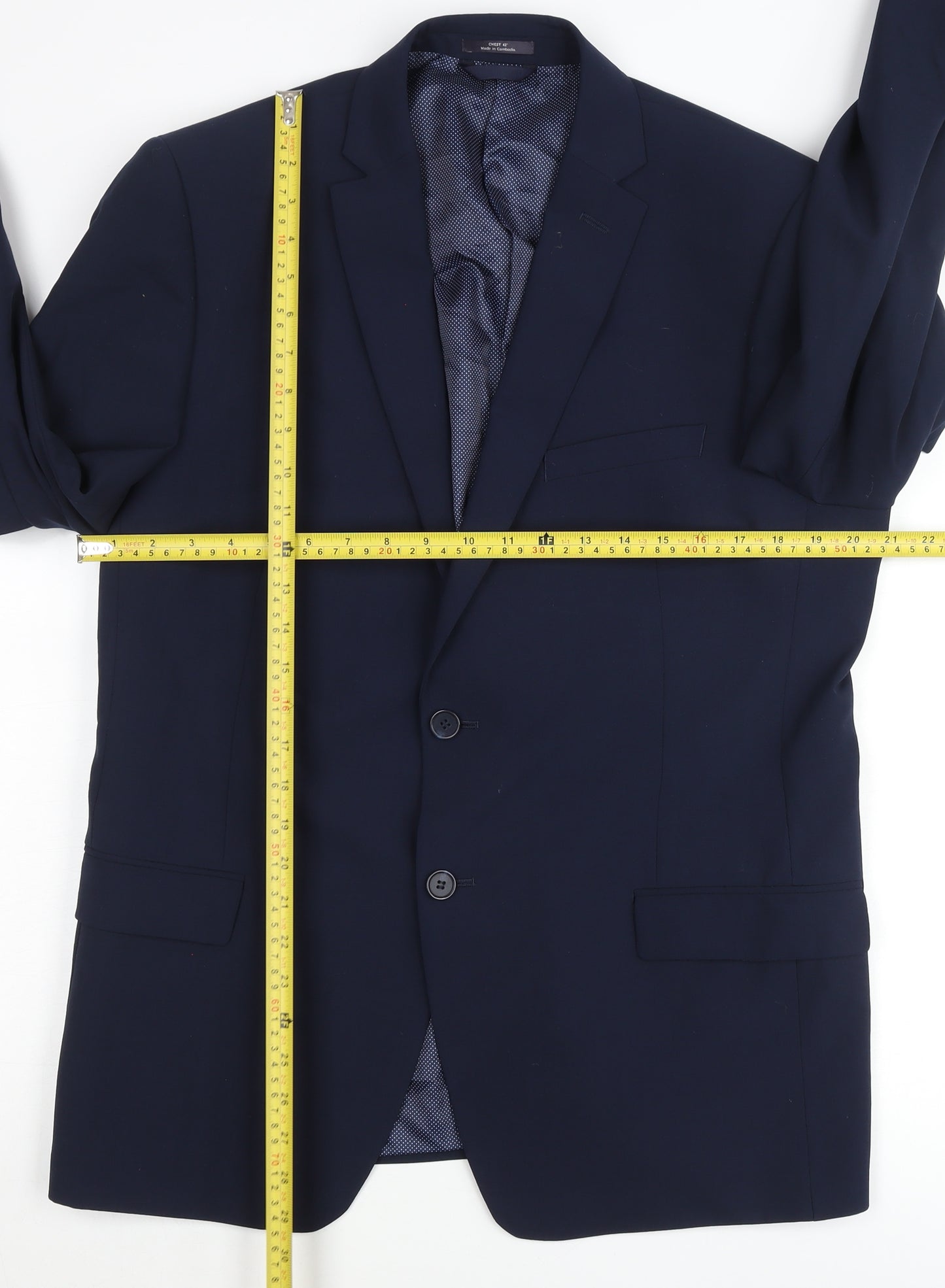 Marks and Spencer Men's Blue Slim Fit Blazer Jacket 42 Chest XL