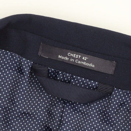 Marks and Spencer Men's Blue Slim Fit Blazer Jacket 42 Chest XL