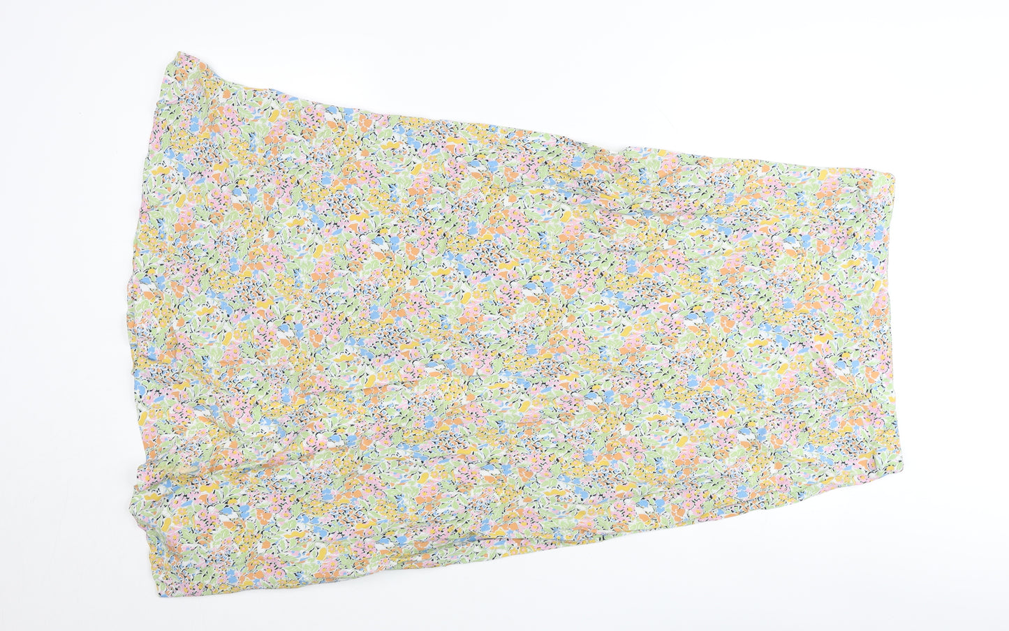 Zara Womens Multicoloured Floral A-Line Midi Skirt Size 12