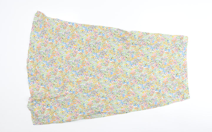 Zara Womens Multicoloured Floral A-Line Midi Skirt Size 12