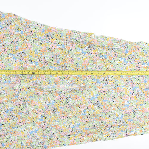 Zara Womens Multicoloured Floral A-Line Midi Skirt Size 12