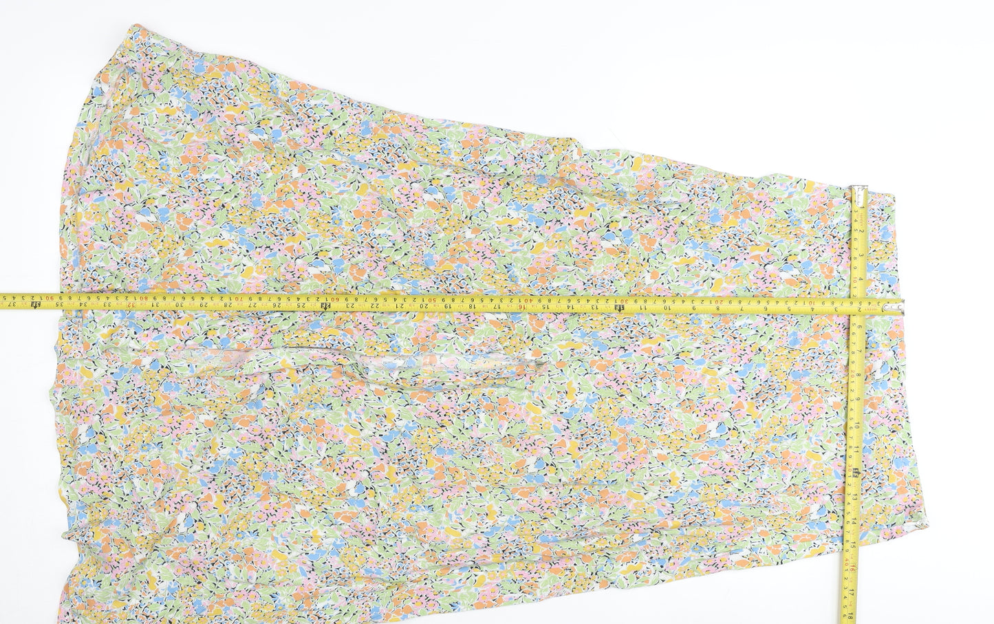 Zara Womens Multicoloured Floral A-Line Midi Skirt Size 12