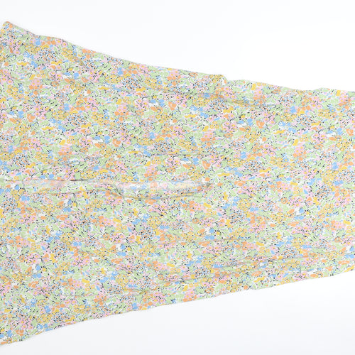 Zara Womens Multicoloured Floral A-Line Midi Skirt Size 12