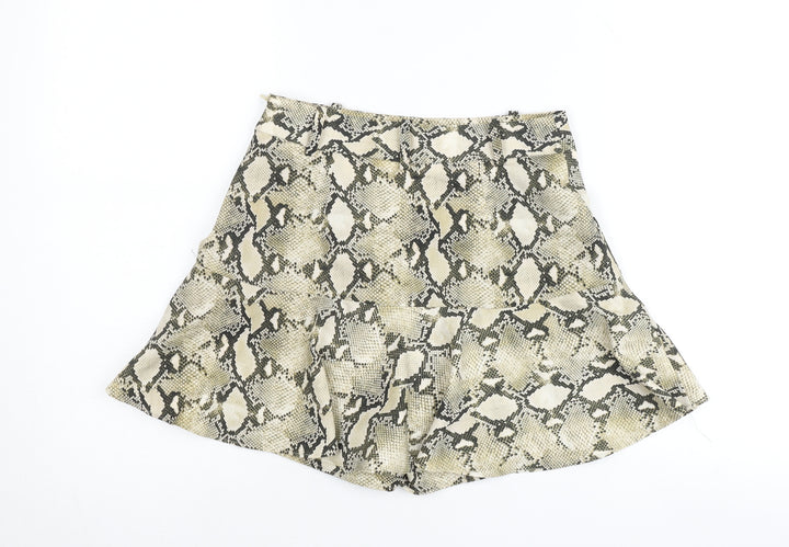Zara Basic Women’s Multicoloured Snake Print Short A-Line Skirt XS