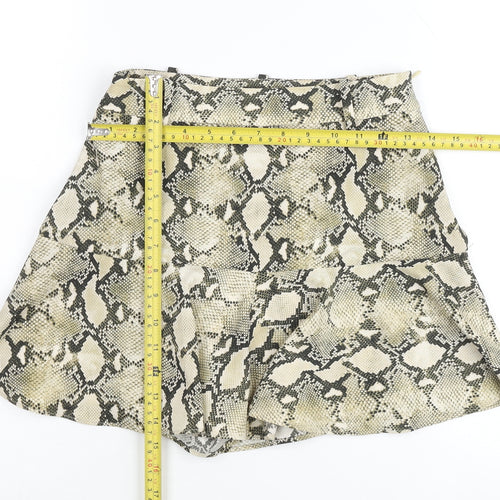 Zara Basic Women’s Multicoloured Snake Print Short A-Line Skirt XS