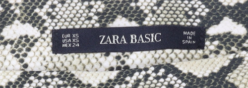 Zara Basic Women’s Multicoloured Snake Print Short A-Line Skirt XS