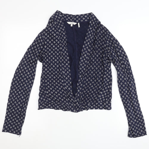 FatFace Women’s Blue Floral Knit Long Sleeve Open Cardigan Size 10