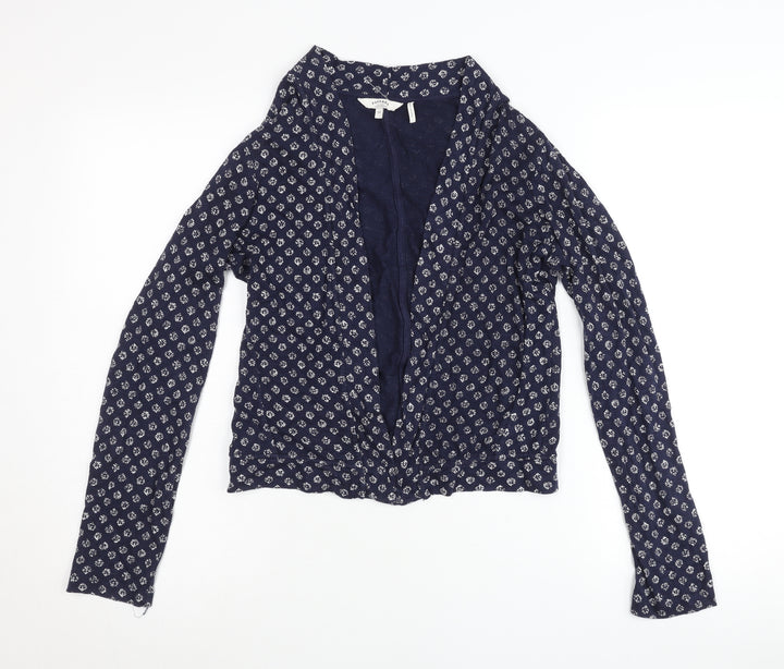 FatFace Women’s Blue Floral Knit Long Sleeve Open Cardigan Size 10