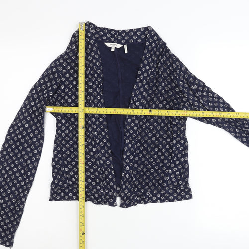 FatFace Women’s Blue Floral Knit Long Sleeve Open Cardigan Size 10