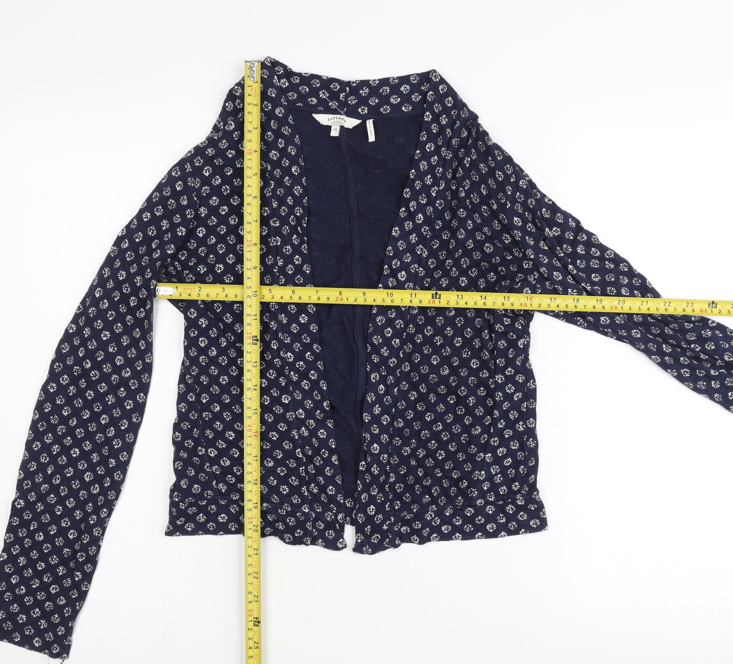 FatFace Women’s Blue Floral Knit Long Sleeve Open Cardigan Size 10