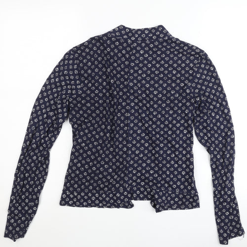 FatFace Women’s Blue Floral Knit Long Sleeve Open Cardigan Size 10