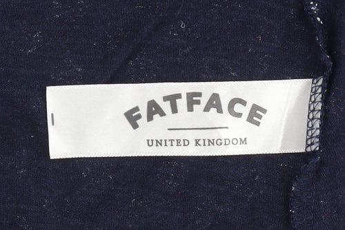 FatFace Women’s Blue Floral Knit Long Sleeve Open Cardigan Size 10