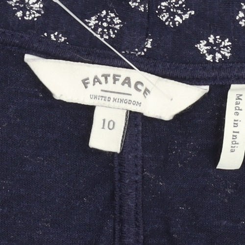 FatFace Women’s Blue Floral Knit Long Sleeve Open Cardigan Size 10
