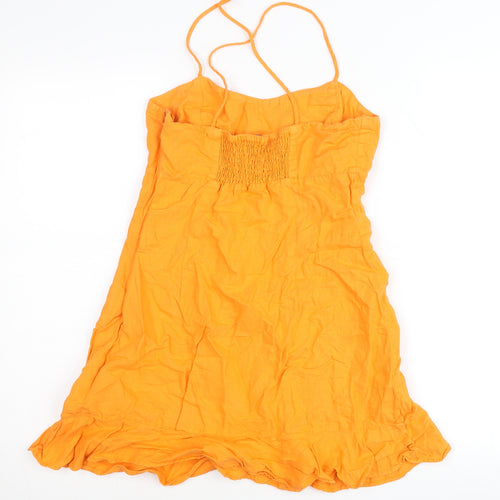 Zara Women’s Orange Cotton Slip Dress Size 12 Summer Casual