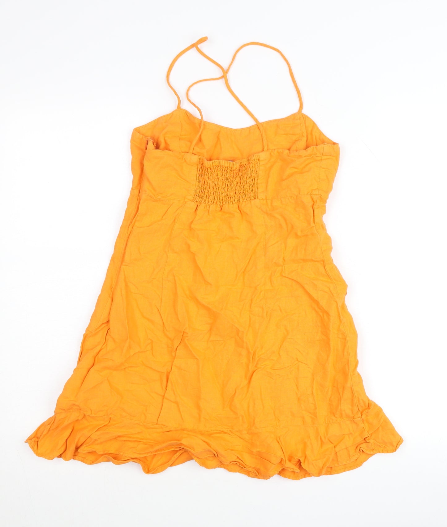 Zara Women’s Orange Cotton Slip Dress Size 12 Summer Casual