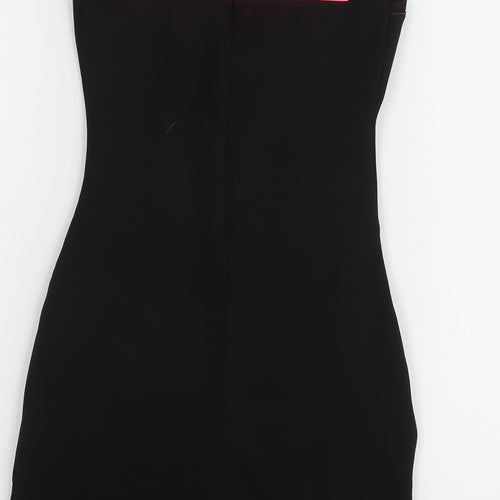 Be Beau Womens Pink Black Bodycon Knee Length Halter Dress Size 8