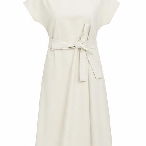 MNG Women’s Beige XS Wrap Midi Dress Short Sleeve V-Neck