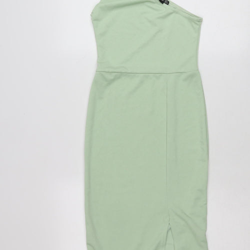 PrettyLittleThing Women’s Green One Shoulder Bodycon Midi Dress Size 8