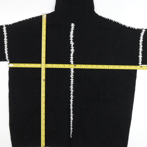 Wallis Women’s Black Roll Neck Knit Jumper Size M Long Sleeve