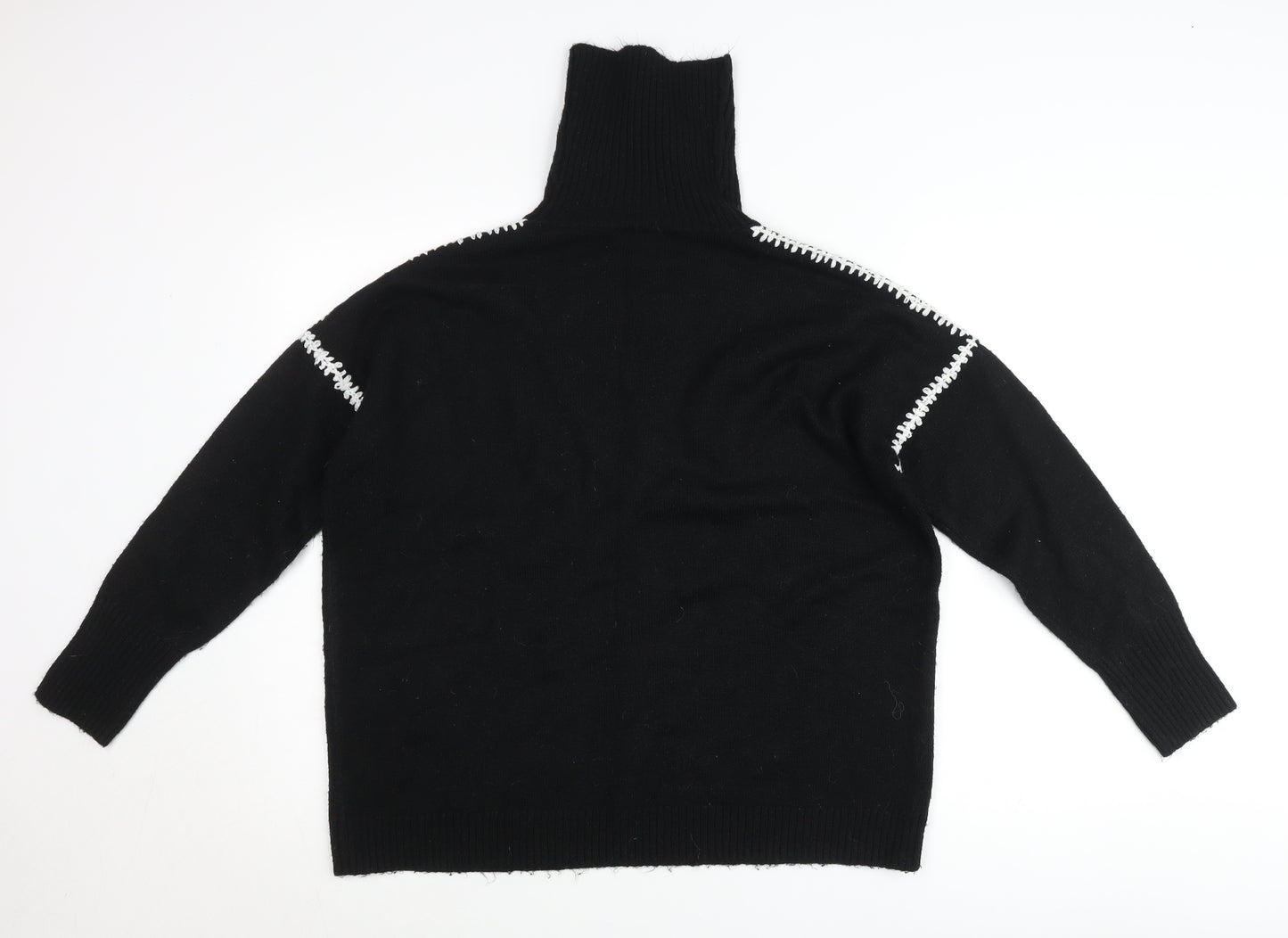 Wallis Women’s Black Roll Neck Knit Jumper Size M Long Sleeve