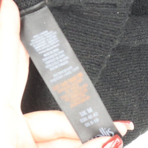 Wallis Women’s Black Roll Neck Knit Jumper Size M Long Sleeve
