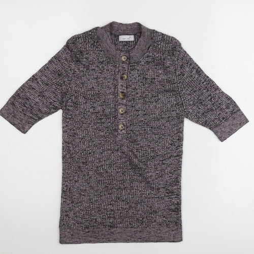 Marks and Spencer Per Una Women Purple Knit Button-Up Top Size 10