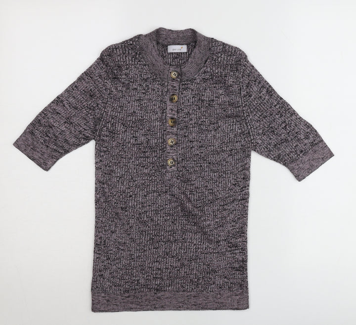 Marks and Spencer Per Una Women Purple Knit Button-Up Top Size 10