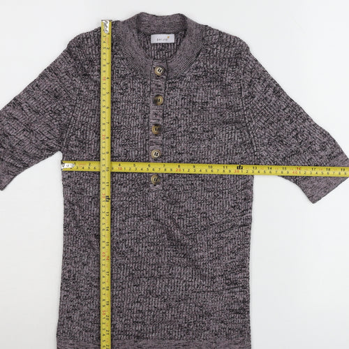 Marks and Spencer Per Una Women Purple Knit Button-Up Top Size 10