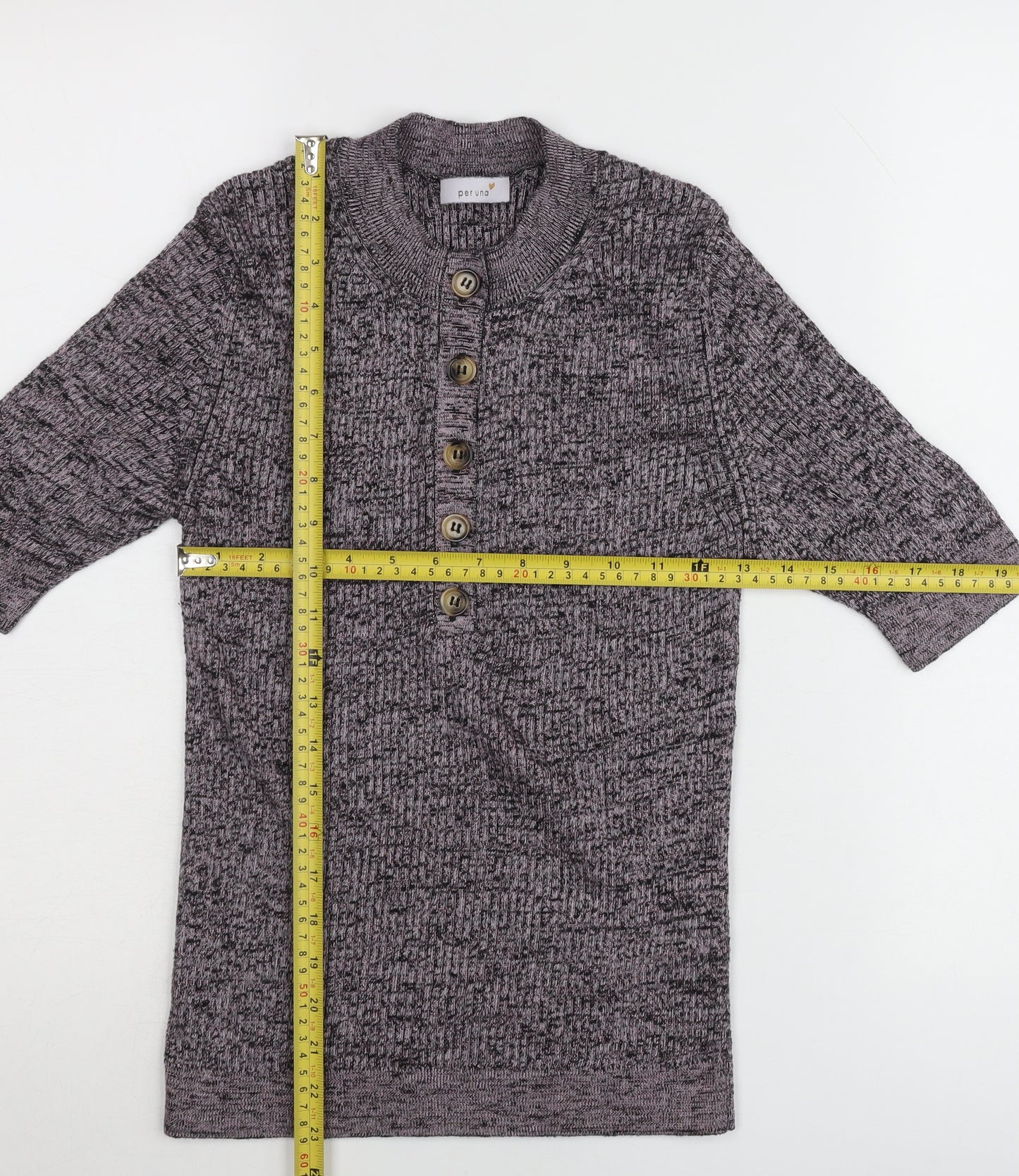 Marks and Spencer Per Una Women Purple Knit Button-Up Top Size 10