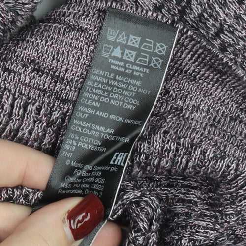 Marks and Spencer Per Una Women Purple Knit Button-Up Top Size 10