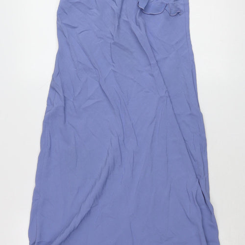 Dorothy Perkins Women’s Purple Midi Slip Dress Size 12 Ruffle V-Neck