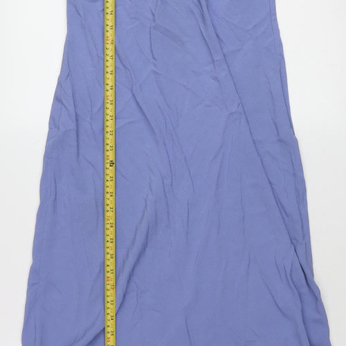 Dorothy Perkins Women’s Purple Midi Slip Dress Size 12 Ruffle V-Neck