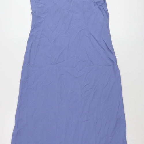 Dorothy Perkins Women’s Purple Midi Slip Dress Size 12 Ruffle V-Neck