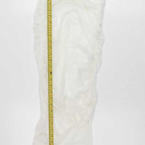 Femme Luxe Women’s White Size 8 Midi Ruched Bodycon Dress