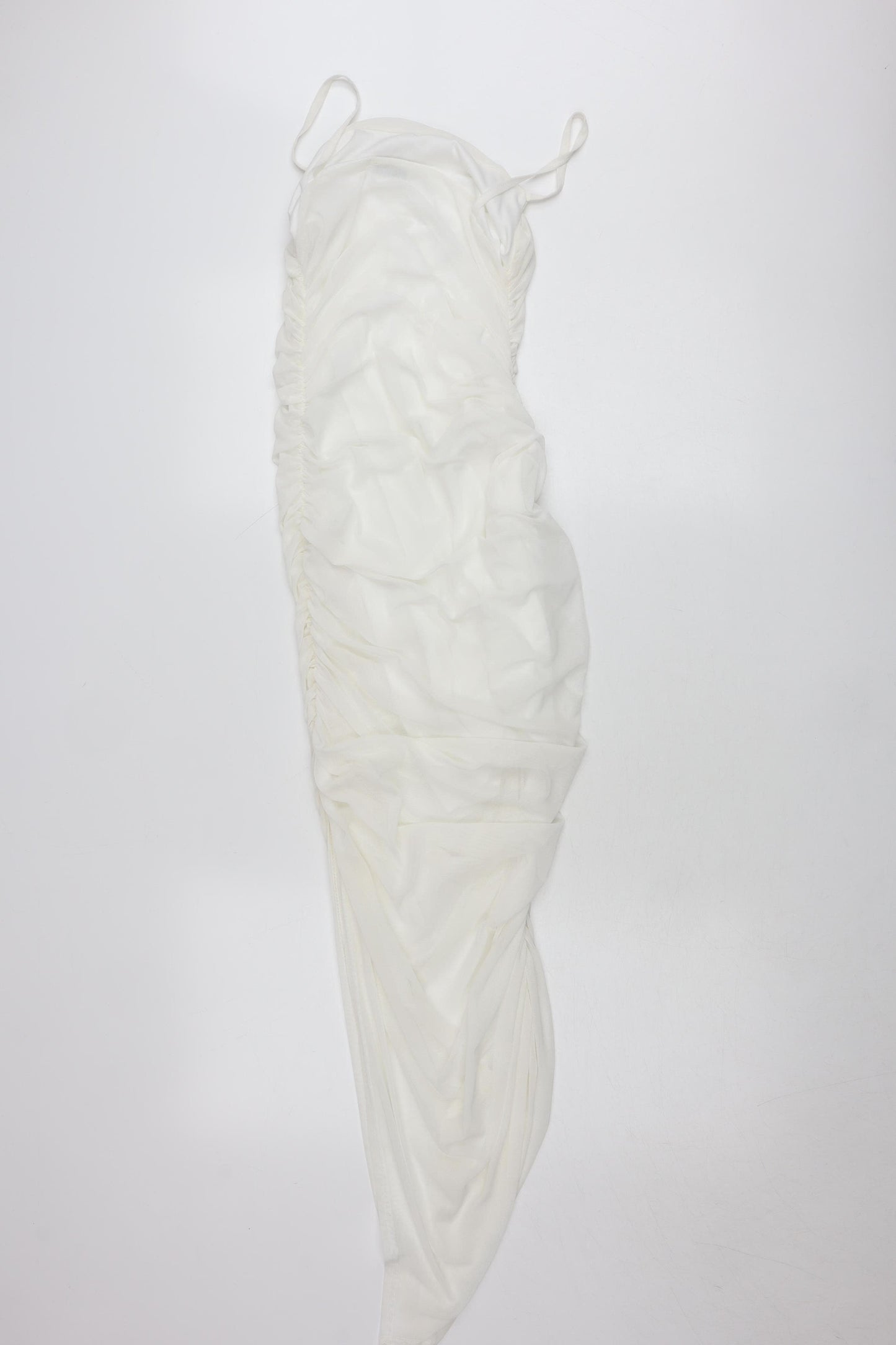 Femme Luxe Women’s White Size 8 Midi Ruched Bodycon Dress