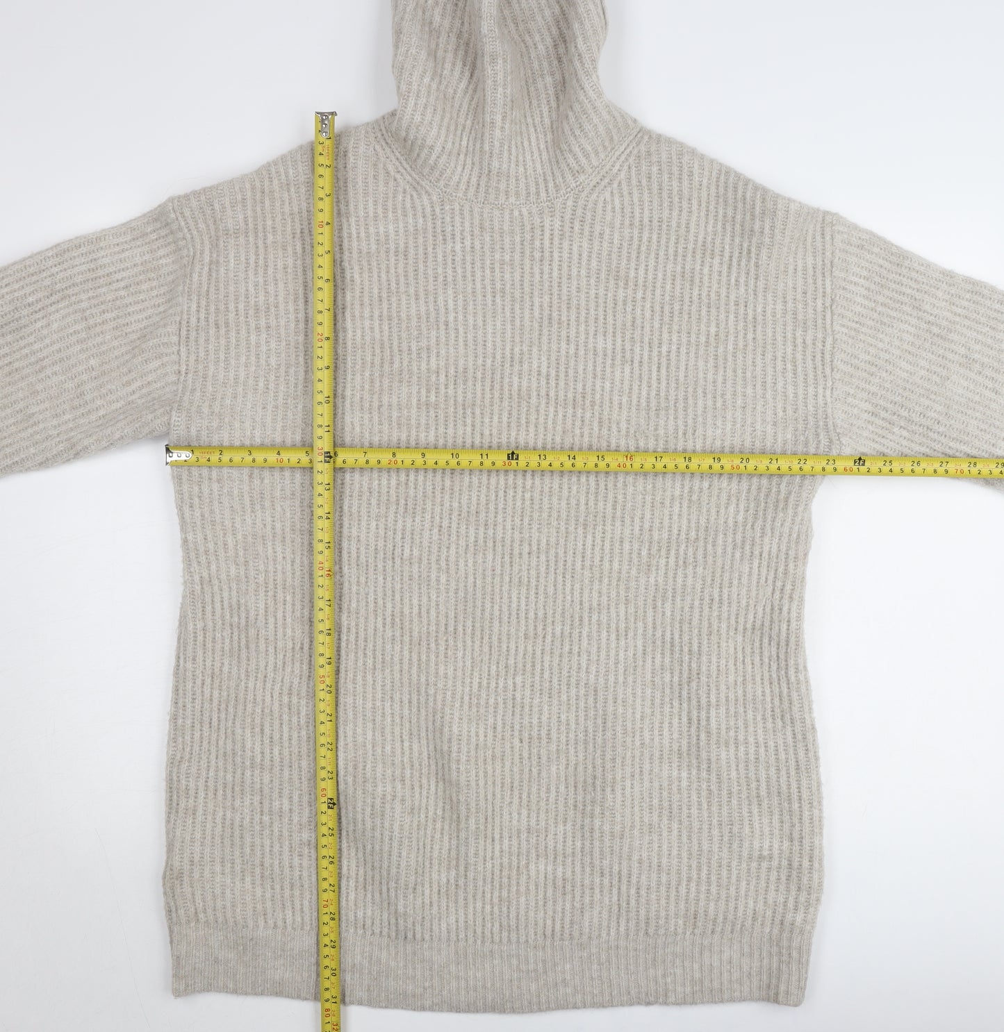 MNG Women’s Beige Roll Neck Long Sleeve Pullover Jumper L